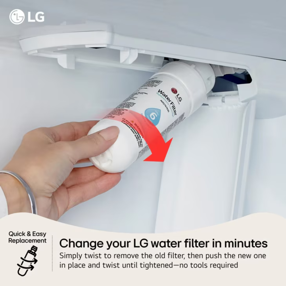 LG LT1000P Genuine Refrigerator Water Filter 6 Month