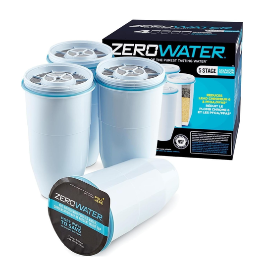 ZeroWater Official 5-Stage Replacement Water Filters 4-Pack