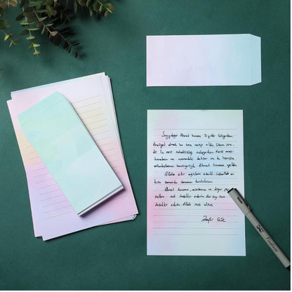 Mr. Pen Stationery Writing Paper Set with Envelopes, 8.18" x 5.5" – Lined Pastel Writing Paper