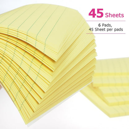 Early Buy Lined Sticky Notes 4 x 6 in, 6 Pads, 45 Sheets/Pad, Yellow