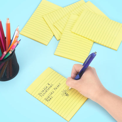 Early Buy Lined Sticky Notes 4 x 6 in, 6 Pads, 45 Sheets/Pad, Yellow