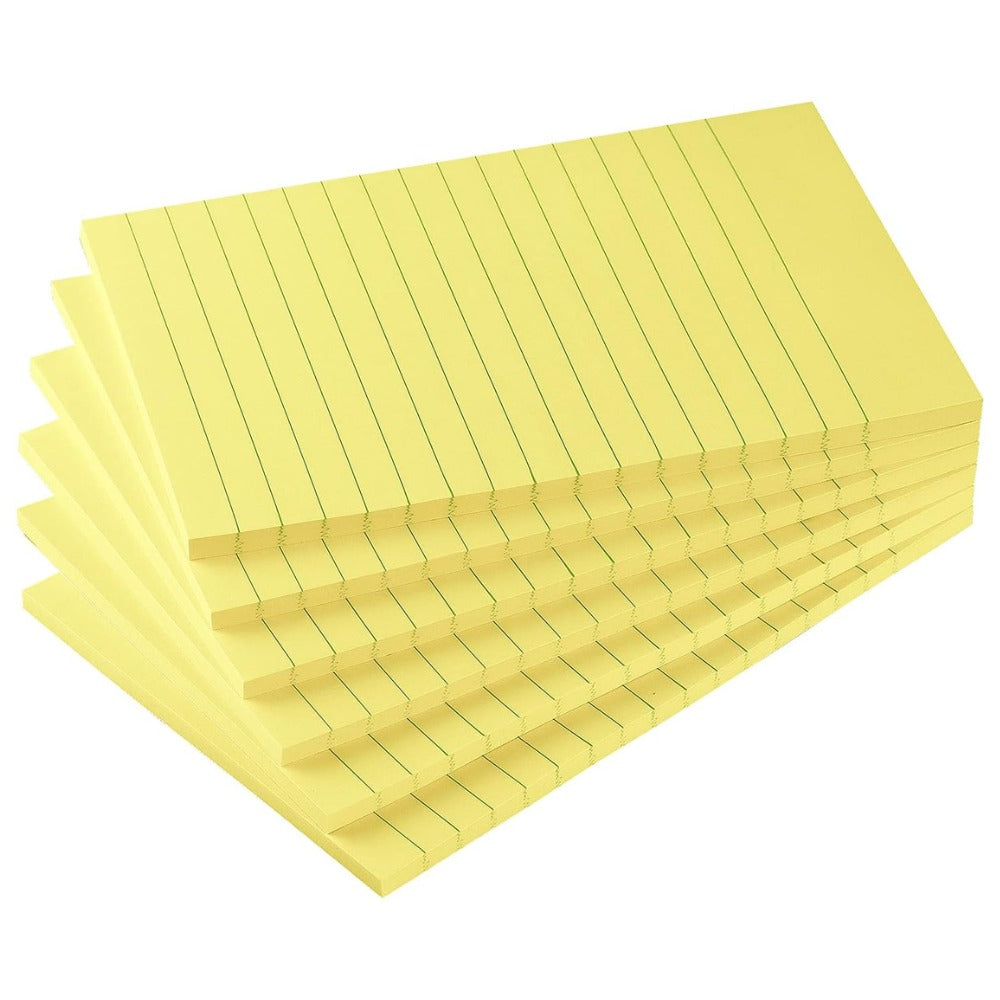 Early Buy Lined Sticky Notes 4 x 6 in, 6 Pads, 45 Sheets/Pad, Yellow