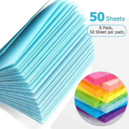 Eastern Wolf Lined Sticky Notes, 4 x 4 in, 8 Bright Colors, 50 Sheets/Pad