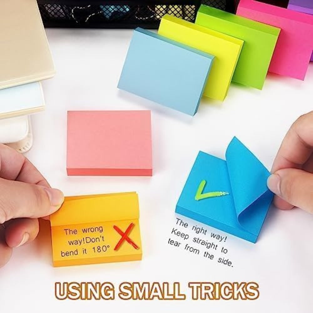 Sticky Notes 1.5 x 2 in, 8 Pads, 100 Sheets/Pad – Bright Colors