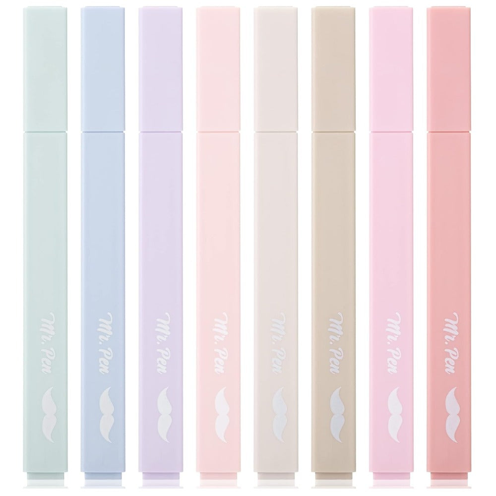 Mr. Pen Aesthetic Highlighters, 8 Pack – Muted Pastel Colors