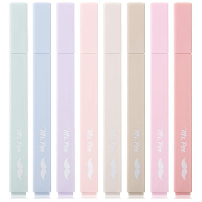 Mr. Pen Aesthetic Highlighters, 8 Pack – Muted Pastel Colors