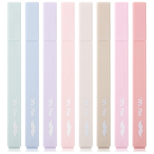 Mr. Pen Aesthetic Highlighters, 8 Pack – Muted Pastel Colors